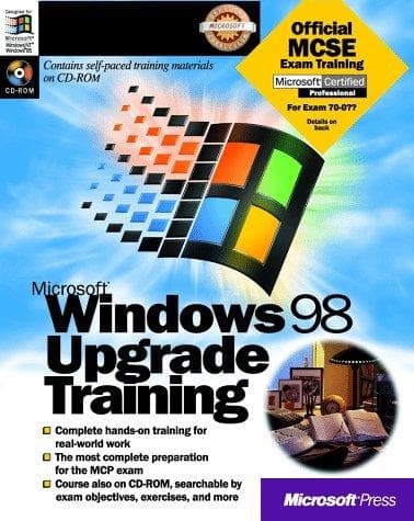 Tapa de Microsoft Windows 98 upgrade training kit.
