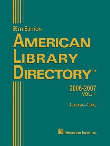 Tapa de American library directory, 2006-2007