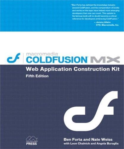 Tapa de Macromedia Coldfusion MX Web application construction kit