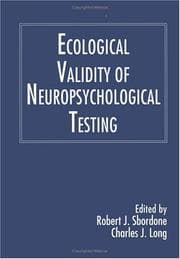 Tapa de Ecological validity of neuropsychological testing