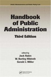 Tapa de Handbook of public administration