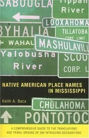Tapa de Native American Place Names in Mississippi