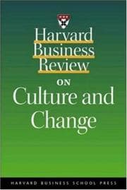 Tapa de Harvard business review on culture and change