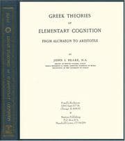 Tapa de Greek theories of elementary cognition