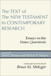 Tapa de The text of the New Testament in contemporary research