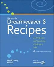 Tapa de Macromedia Dreamweaver 8 Recipes