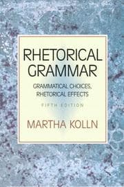 Tapa de Rhetorical Grammar