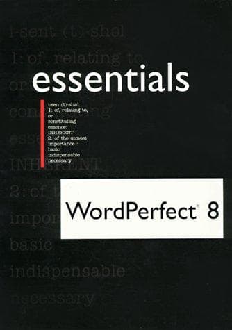 Tapa de WordPerfect 8 Essentials (Essentials (Que Paperback))