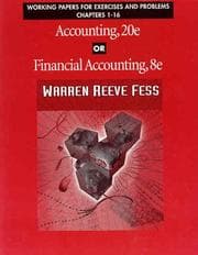 Tapa de Working Papers for Exercises and Problems Chapters 1-16 to Accompany Accounting, 20E or Financial Accounting, 8E