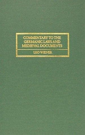 Tapa de Commentary to the Germanic laws and mediaeval documents