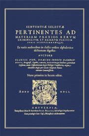 Tapa de Sententiae selectae pertinentes ad materiam praxios rerum criminalium et aliarum partium iuris scientiarumque
