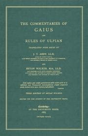 Tapa de The commentaries of Gaius and Rules of Ulpian