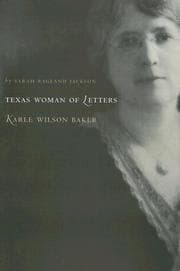 Tapa de Texas woman of letters, Karle Wilson Baker