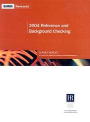 Tapa de 2004 Reference and Background Checking Survey Report
