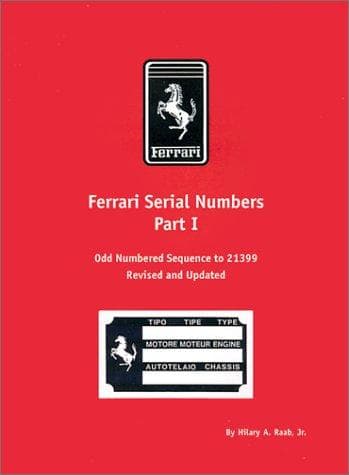 Tapa de Ferrari Serial Numbers Part I