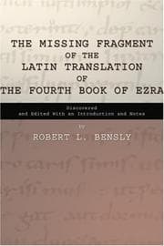 Tapa de The Missing Fragment of the Latin Translation of the Fourth Book of Ezra