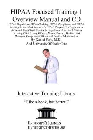 Tapa de HIPAA Focused Training 1 Overview Manual and CD