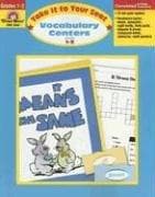 Tapa de Vocabulary Centers (Take It to Your Seat) Grades 1-2