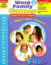 Tapa de Word Family Games, Level A: Grades K-2 (Word Family Games: Centers for Up to 6 Players)