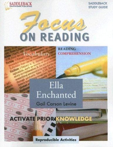 Tapa de Ella Enchanted Reading Guide (Saddleback's Focus on Reading Study Guides)