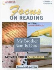 Tapa de My Brother Sam Is Dead Reading Guide (Saddleback's Focus on Reading Study Guides)