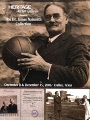 Tapa de Heritage Sports Collectibles Dallas Auction #706 The Dr. James Naismith Collection