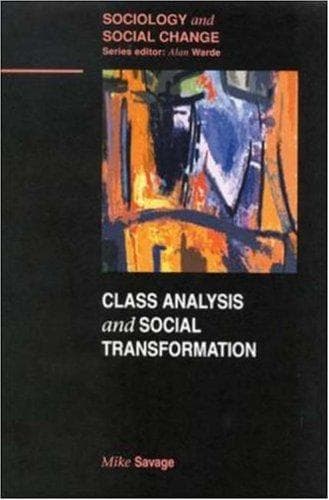 Tapa de Class Analysis and Social Transformation