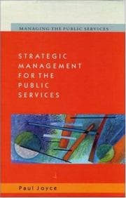 Tapa de Strategic Management for the Public Services (Managing the Public Services)