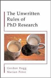 Tapa de The unwritten rules of PhD research