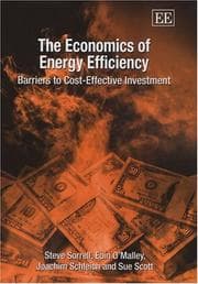 Tapa de ECONOMICS OF ENERGY EFFICIENCY: BARRIERS TO COSTEFFECTIVE INVESTMENT; STEVE SORRELL...ET AL
