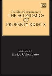 Tapa de The Elgar Companion to the Economics of Property Rights (Elgar Original Reference)