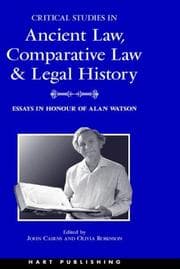 Tapa de Critical studies in ancient law, comparative law and legal history