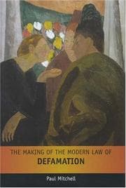 Tapa de The Making of the Modern English Law of Defamation