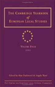 Tapa de Cambridge Yearbook of European Legal Studies Vol 4 2001