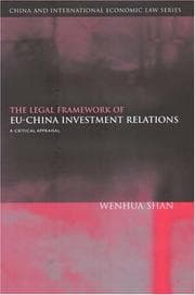 Tapa de The Legal Framework of Eu-china Investment Relations
