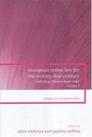 Tapa de European Union law for the twenty-first century