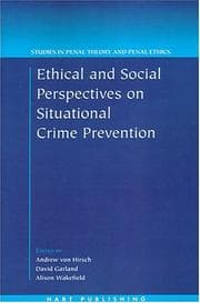 Tapa de Ethical and social perspectives on situational crime prevention