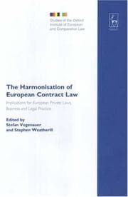 Tapa de The harmonisation of European contract law