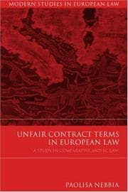 Tapa de Unfair Contract Terms in European Law