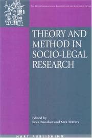 Tapa de Theory and method in socio-legal research