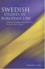 Tapa de Swedish Studies in European Law - Volume 1
