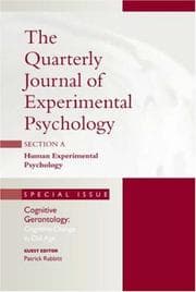 Tapa de Cognitive Gerontology: Cognitive Change in Old Age (Special Issue of Quarterly Journal of Experimental Psychology:Section a: Human Experimental Psychology)