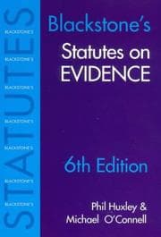 Tapa de Blackstone's Statutes on Evidence