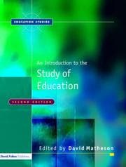 Tapa de An Introduction to the Study of Education (Education Studies)