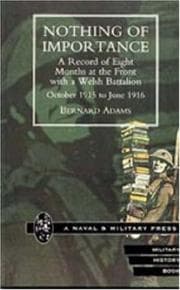 Tapa de Nothing of Importance. a Record of Eight Months at the Front With a Welsh Battalion October 1915 to June 1916