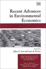 Tapa de Recent advances in environmental economics