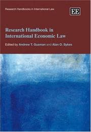 Tapa de Research handbook in international economic law