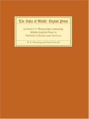 Tapa de Manuscripts Containing Middle English Prose in Yorkshire Libraries and Archives
