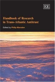 Tapa de Handbook of research in trans-Atlantic antitrust