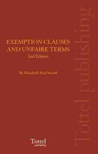 Tapa de Exemption Clauses and Unfair Terms